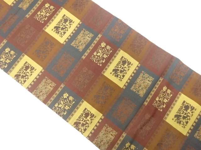 JAPANESE NAGOYA OBI / WOVEN CHINESE FLOWER